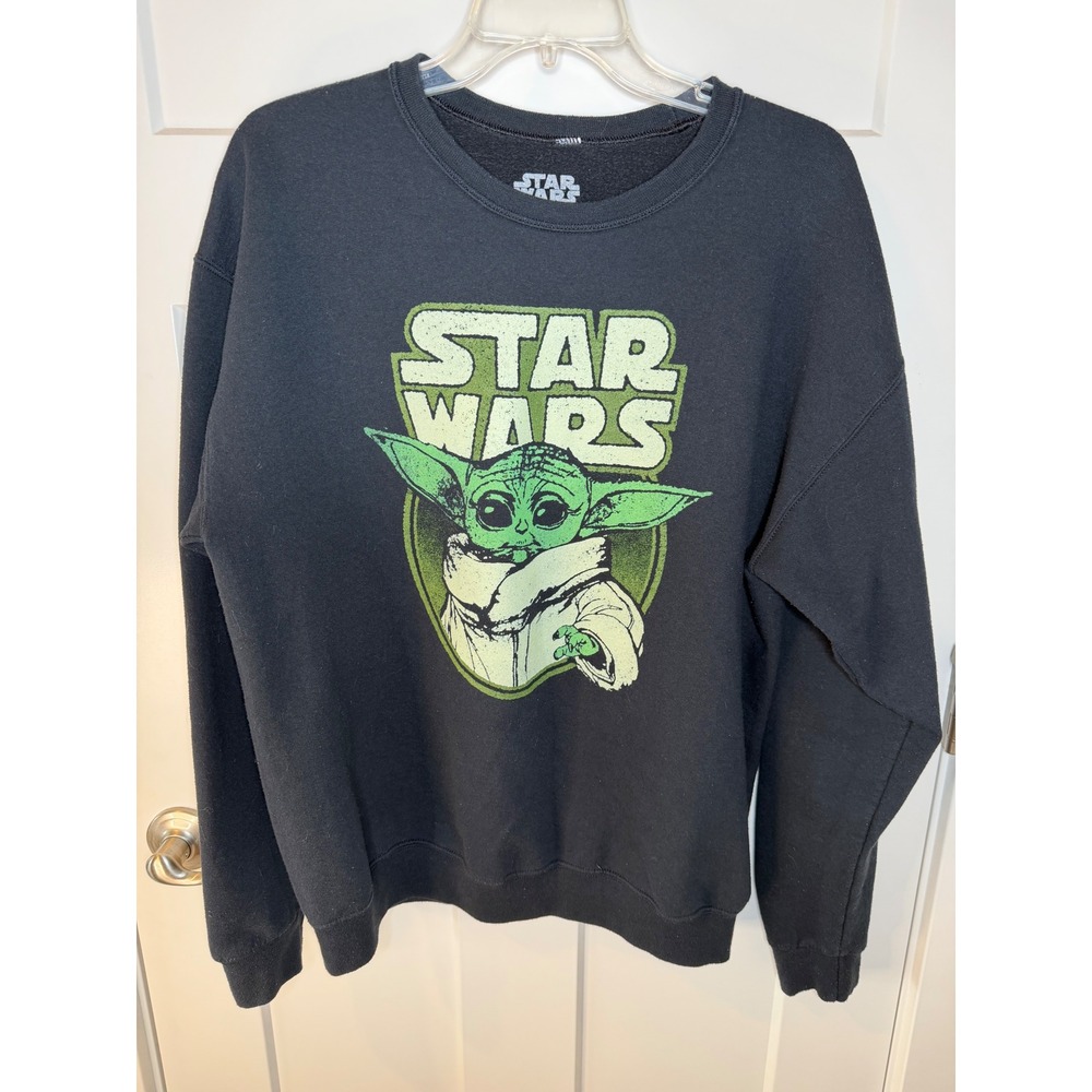 Star Wars The Mandalorian Grogu Baby Yoda Sweatshirt Black Fifth Sun Large L